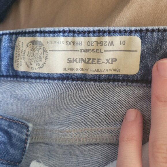 Diesel Skinzee-Xp super slim skinny jeans size W26L30 - Picture 9 of 9